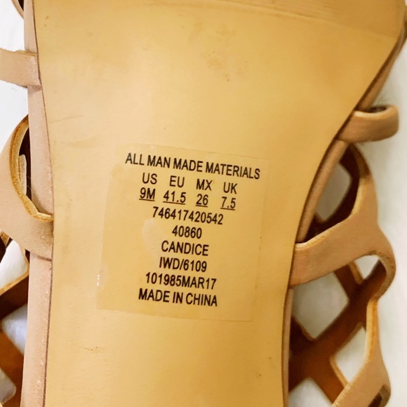 Tan strappy chunky heels - Picture 7 of 7